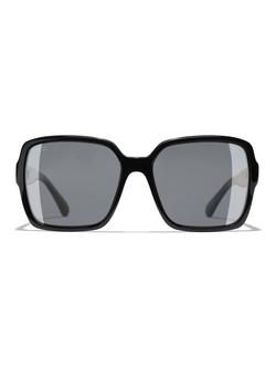 CHANEL Rectangular Sunglasses CH5408 Black/Grey - view 2, Black/Grey