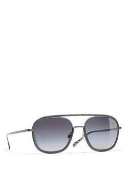 CHANEL Oval Sunglasses CH4249J Silver/Grey Gradient, Silver/Grey Gradient