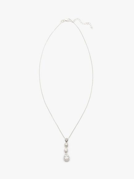 Ivory & Co. Ashford Crystal Pendant Necklace, Silver, Silver