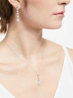 Ivory & Co. Ashford Cubic Zirconia Teardrop Drop Earrings, Silver - view 2, Silver