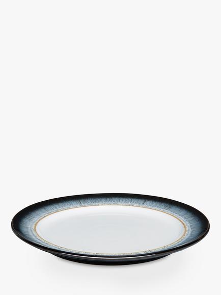 Denby Halo Rim Dinner Plate, 28cm, Black/Multi - view 2, Black/Multi