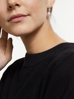 Lido Freshwater Pearl Cubic Zirconia Drop Earrings, Silver - view 2, Silver