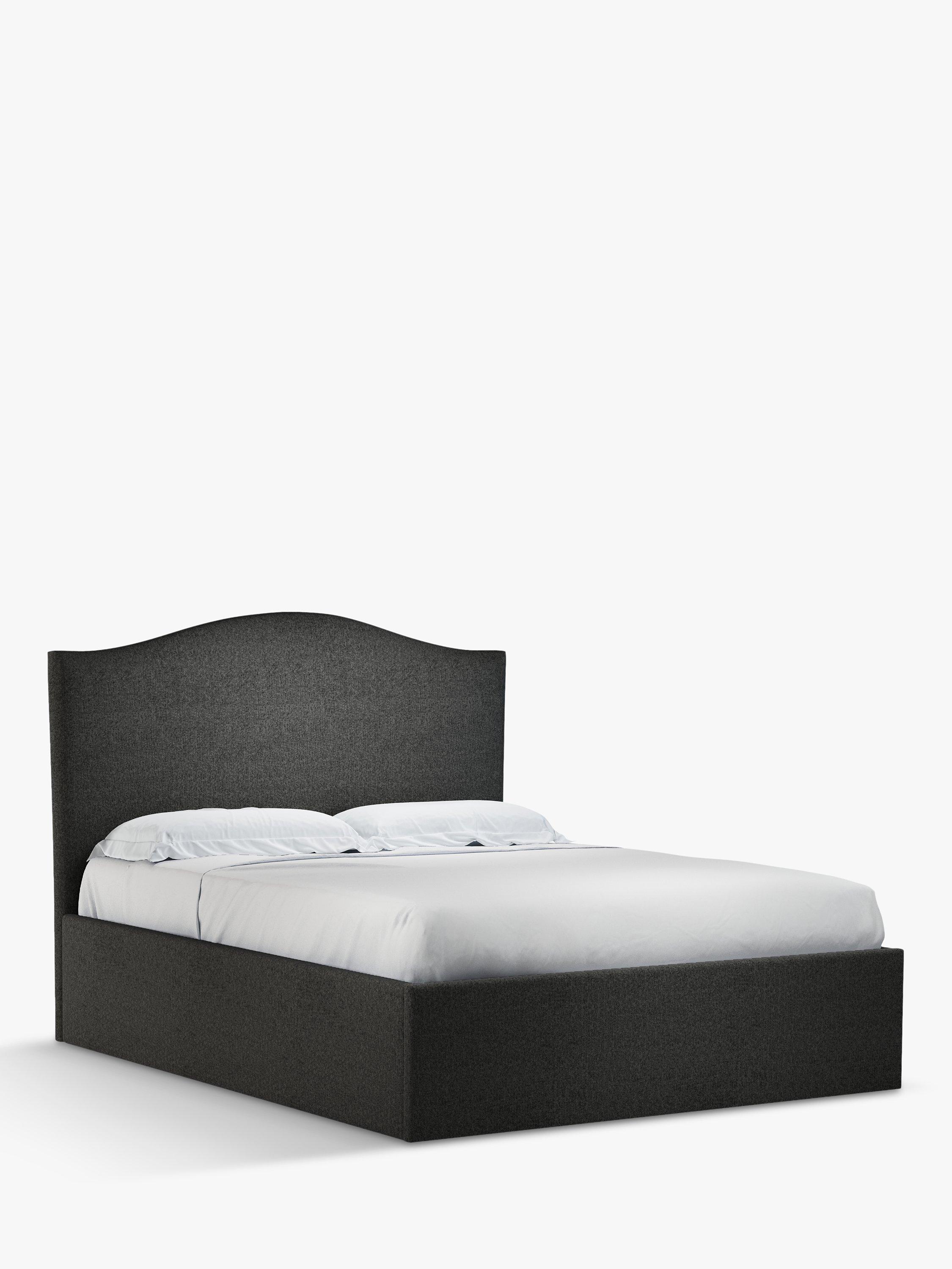 John Lewis Charlotte Ottoman Storage Upholstered Bed Frame, King Size, Brushed Tweed Charcoal