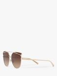 Tiffany & Co TF3064 Women's Cat's Eye Sunglasses, Pale Gold/Brown Gradient