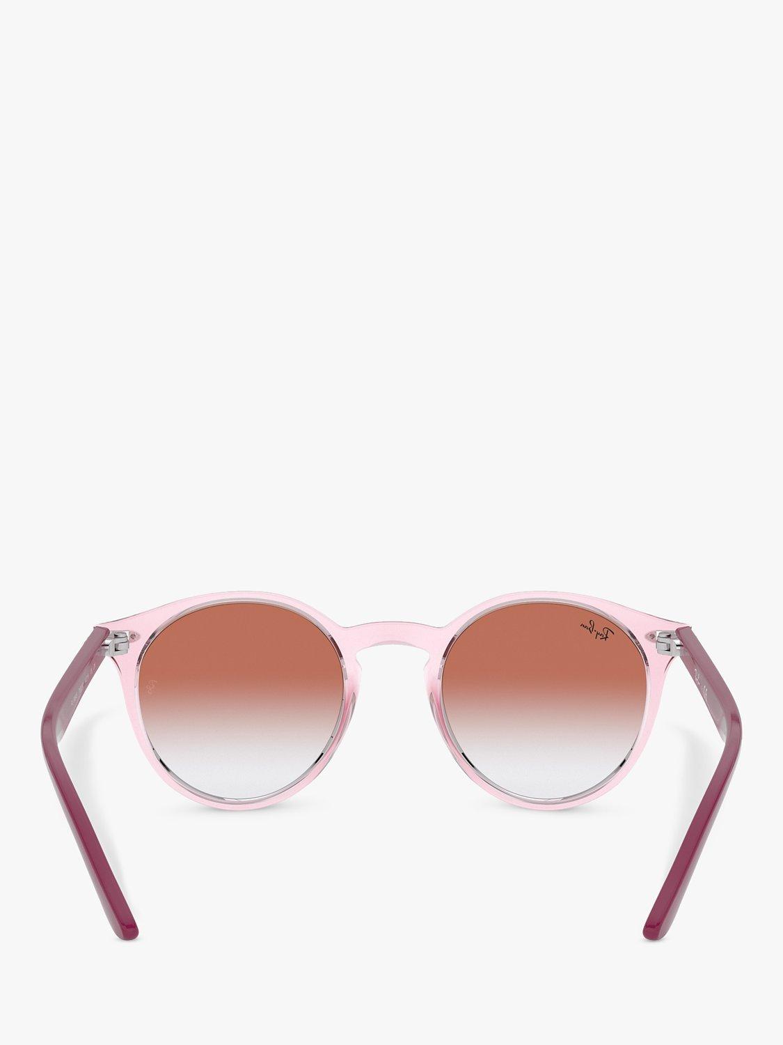 Ray Ban Junior RJ9064S Round Sunglasses Light Pink Red Gradient