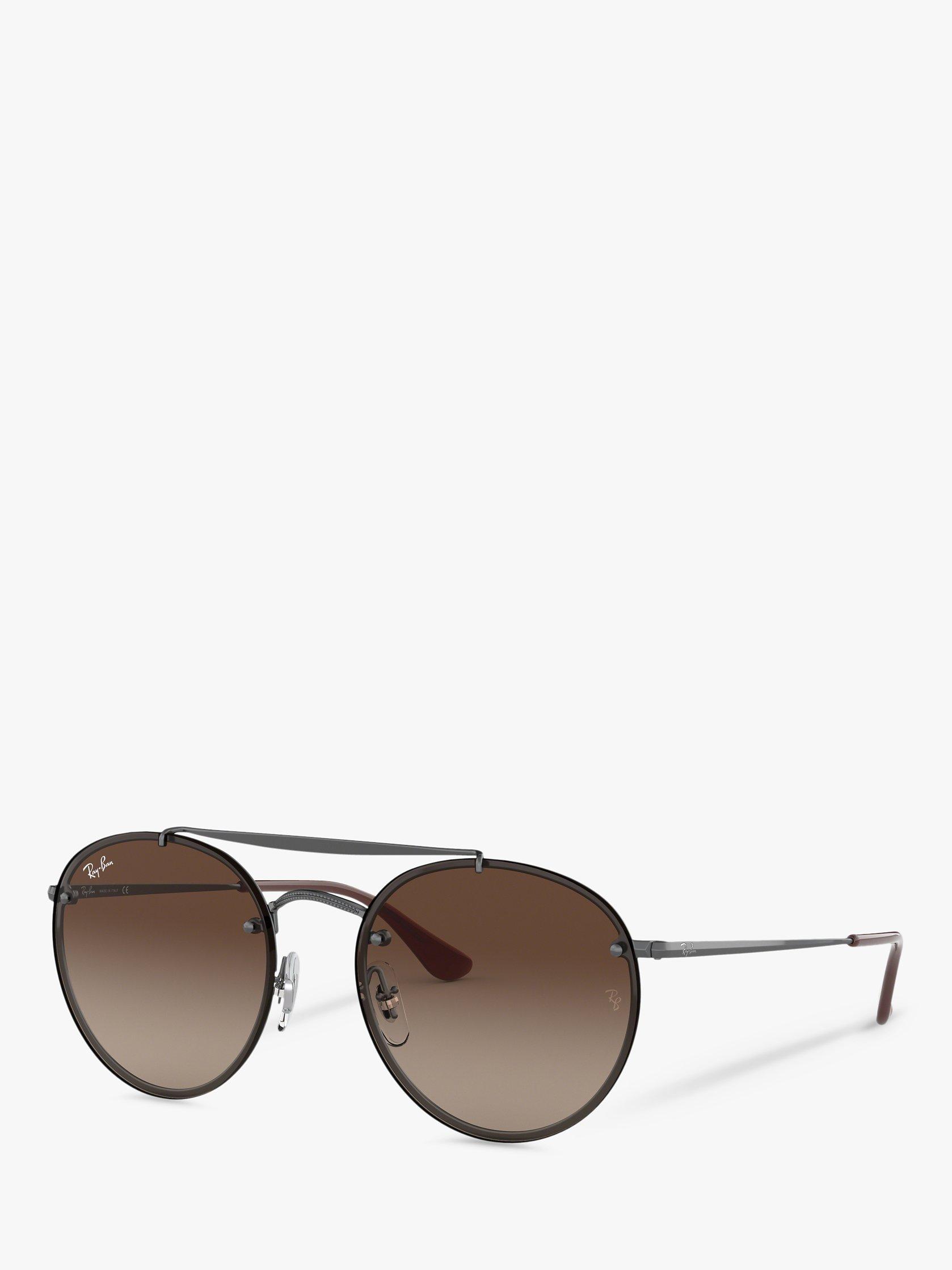 Ray-Ban RB3614N Women's Oval Sunglasses, Gunmetal/Brown Gradient