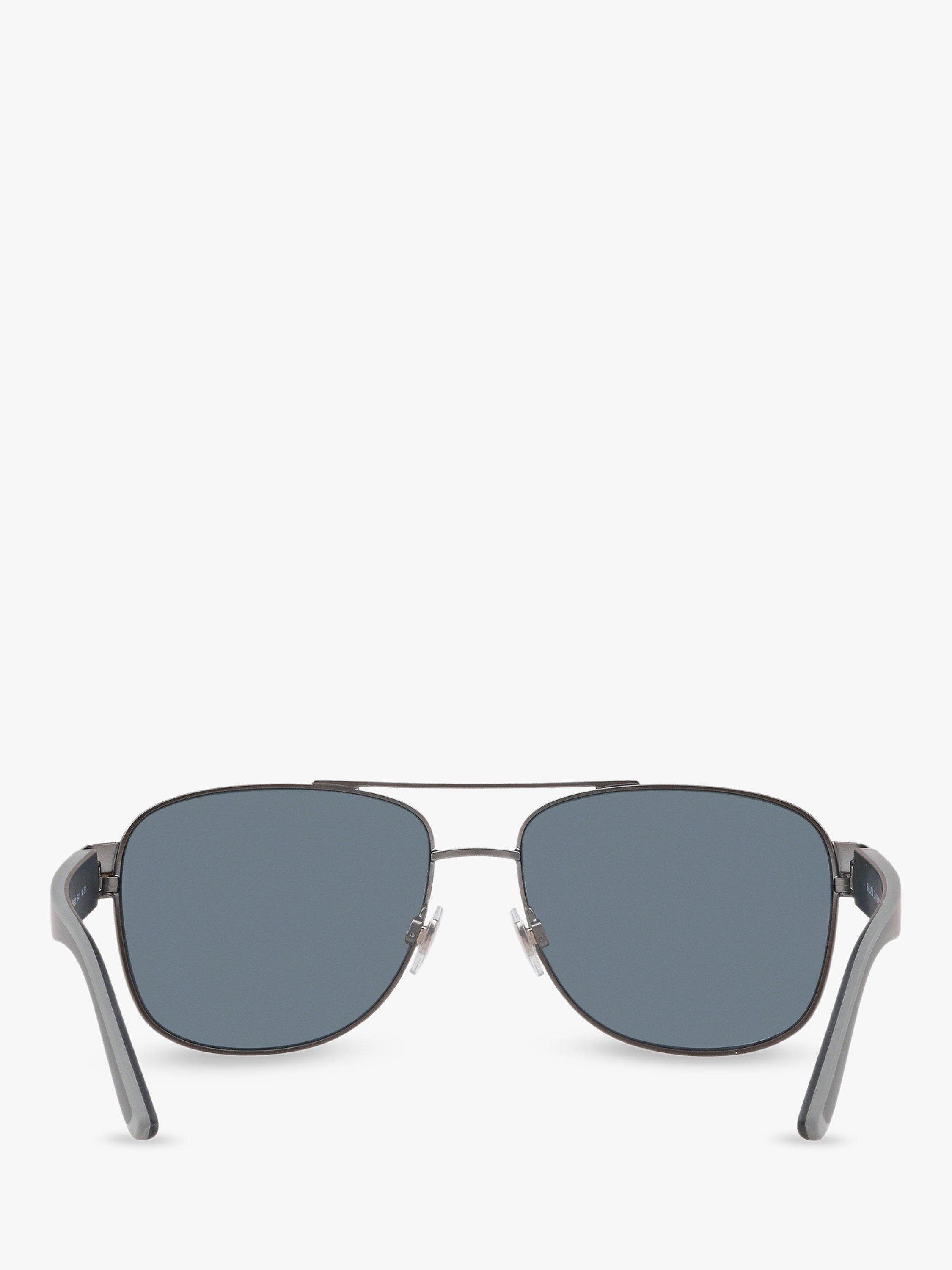 Product image 7 of 10, which shows Ralph Lauren PH3122 Men's Polarised Pilot Sunglasses, Matte Dark Gunmetal