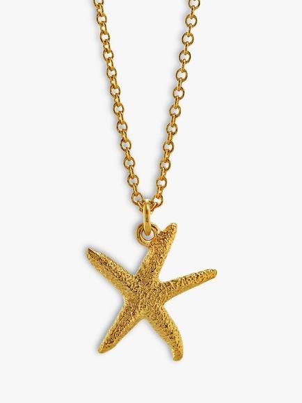 Alex Monroe Starfish Pendant Necklace, Gold, Gold