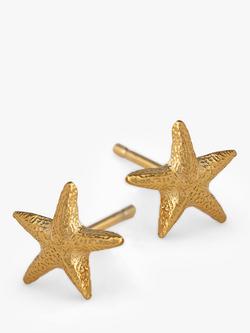 Alex Monroe Starfish Stud Earrings, Gold - view 2, Gold
