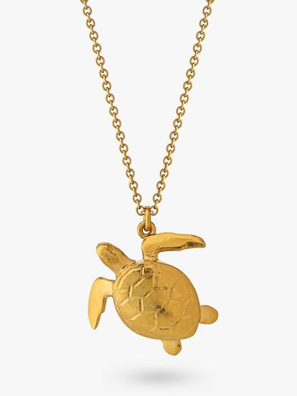 Alex Monroe Sea Turtle Pendant Necklace, Gold, Gold