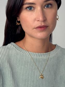 Alex Monroe Sea Turtle Pendant Necklace, Gold - view 2, Gold