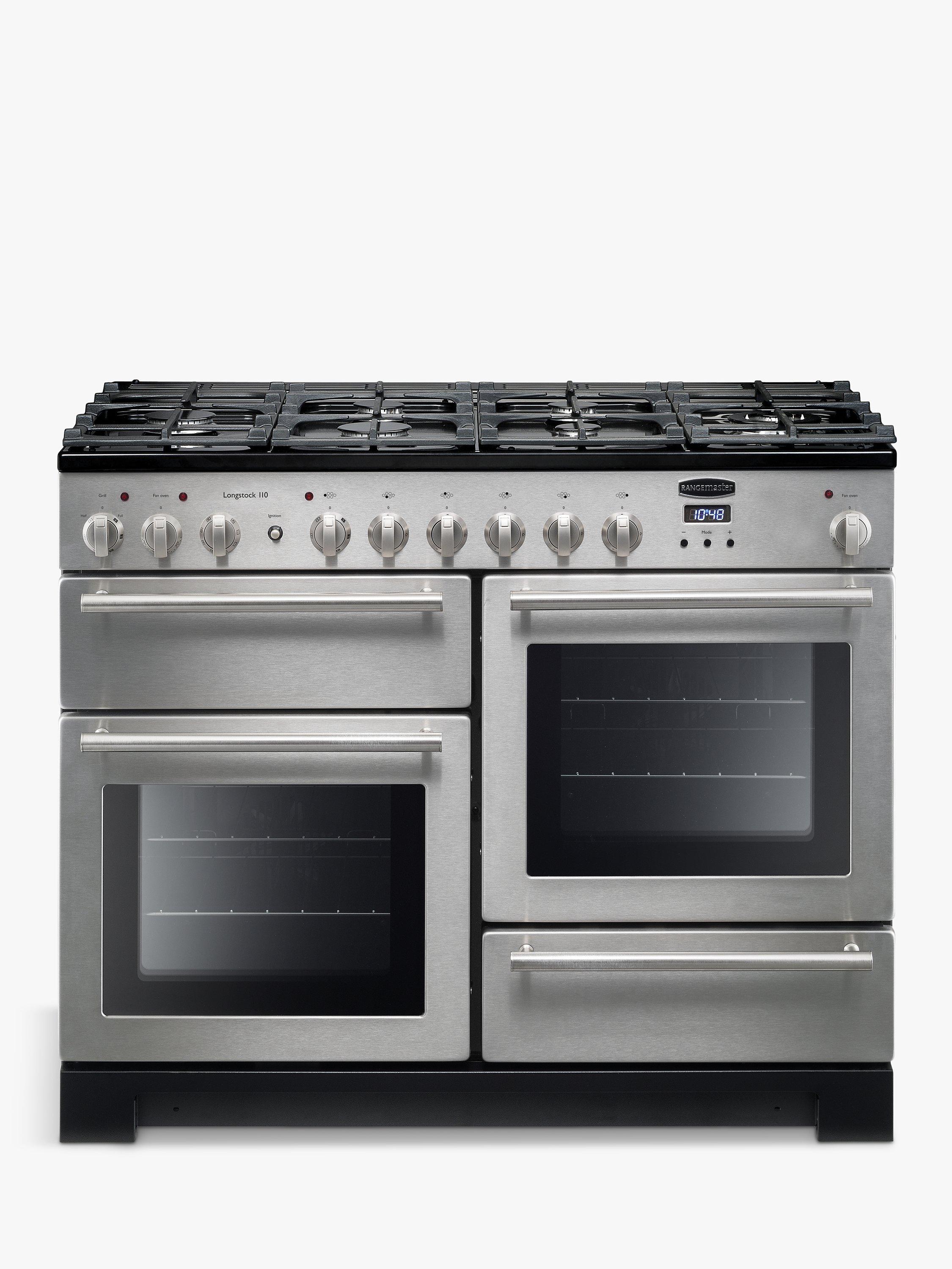 Rangemaster Longstock 110cm Dual Fuel Range Cooker, Stainless Steel