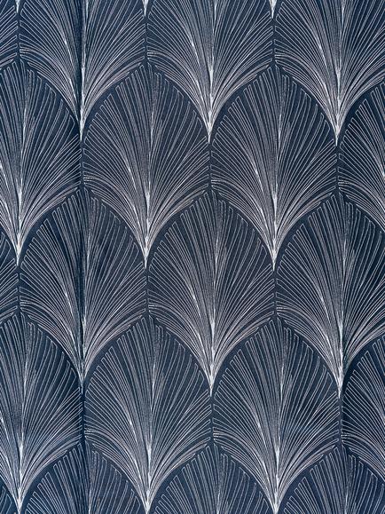 John Lewis Deco Fan Furnishing Fabric, Indigo