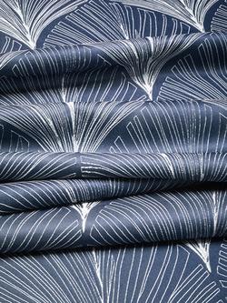 John Lewis Deco Fan Furnishing Fabric - view 2, Indigo