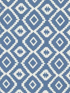 John Lewis Nazca Oilcloth Tablecloth Fabric, Indian Blue