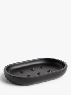 John Lewis Matt Finish Soap Dish, Black