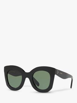 Celine CL4005IN Women's Square Sunglasses, Black/Green
