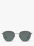 Giorgio Armani AR6048 Men's Oval Sunglasses, Matte Black/Grey Green