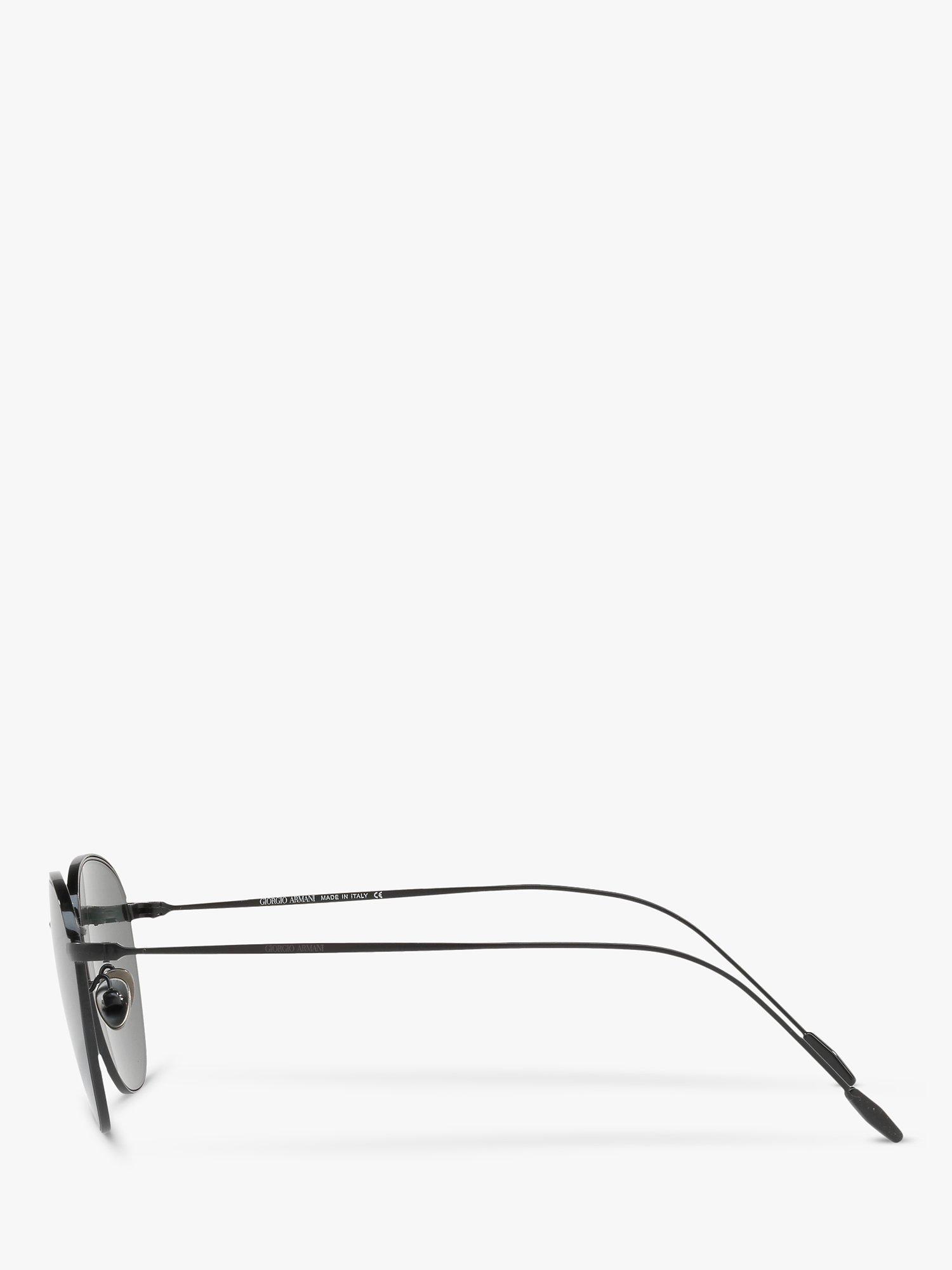 Product image 3 of 11, which shows Giorgio Armani AR6048 Men's Oval Sunglasses, Matte Black/Grey Green