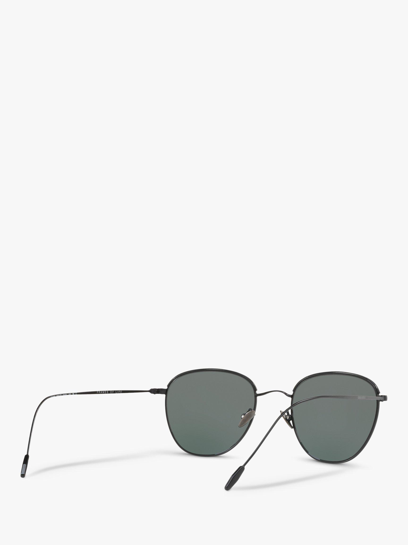 Product image 8 of 11, which shows Giorgio Armani AR6048 Men's Oval Sunglasses, Matte Black/Grey Green