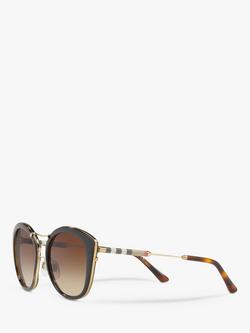 Burberry BE4251Q Women's Round Sunglasses - view 2, Dark Havana/Brown Gradient