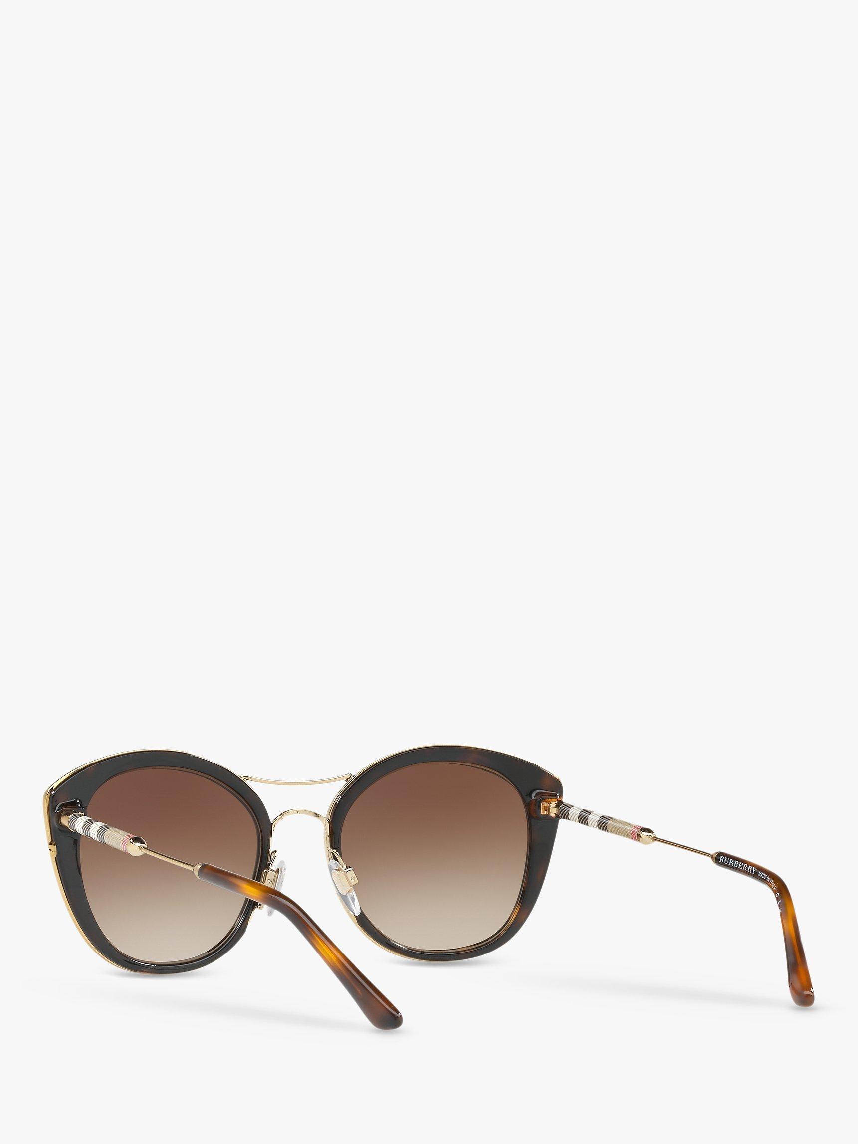 Product image 6 of 11, which shows Burberry BE4251Q Women's Round Sunglasses, Dark Havana/Brown Gradient