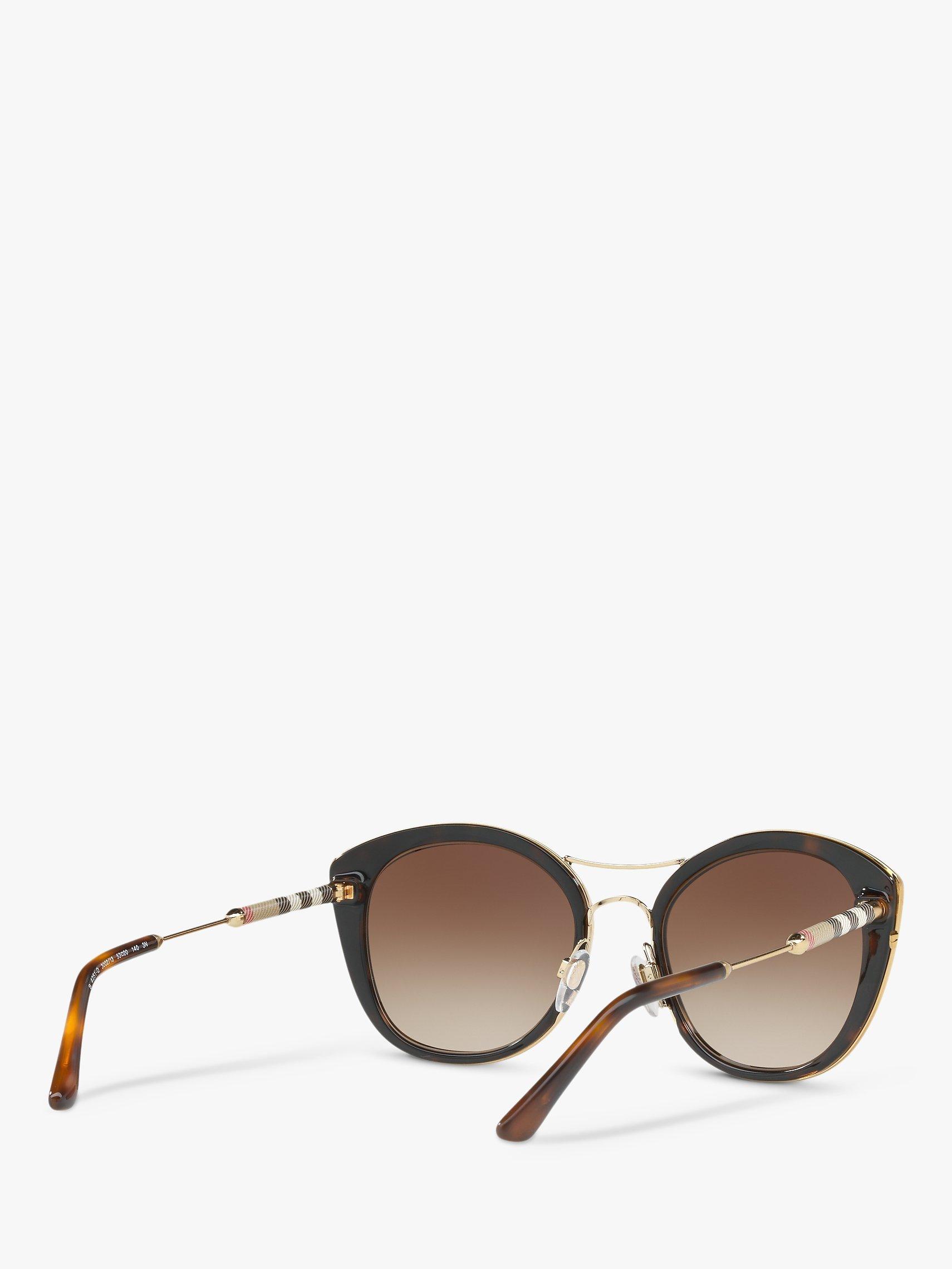 Product image 8 of 11, which shows Burberry BE4251Q Women's Round Sunglasses, Dark Havana/Brown Gradient