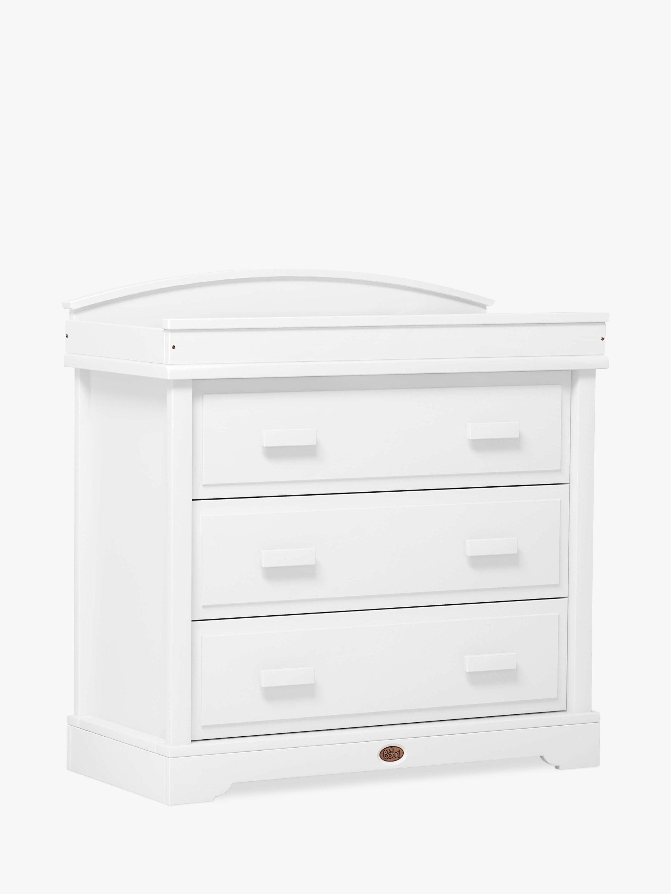 Boori Universal 3 Drawer Dresser with Arched Changing Station, White
