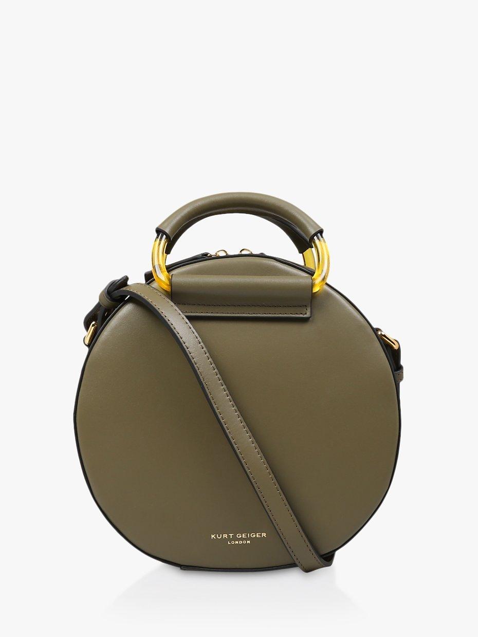 Kurt Geiger London Harriet Leather Round Cross Body Bag, Green