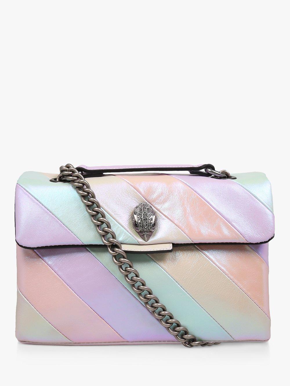 Kurt Geiger London Kensington Leather Shoulder Bag, Lilac/Multi