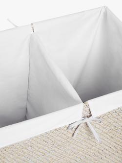 John Lewis White Rattan Double Laundry Basket - view 2, White