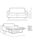 John Lewis Barbican Medium 2 Seater Sofa Bed, Light Leg