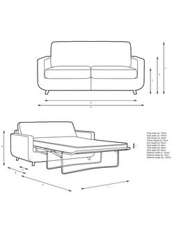 John Lewis Barbican Medium 2 Seater Sofa Bed, Light Leg - view 2, Connie Grey