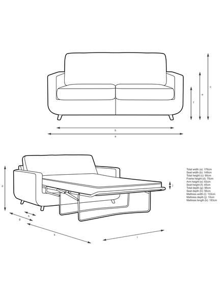 John Lewis Barbican Medium 2 Seater Sofa Bed, Light Leg - view 2, Connie Grey