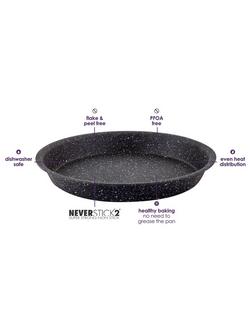 Eaziglide Neverstick2 Aluminium Non-Stick Pie Dish, 26cm - view 2, Black