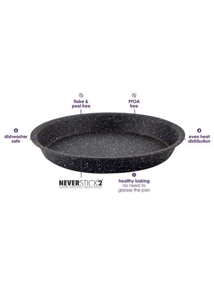 Eaziglide Neverstick2 Aluminium Non-Stick Pie Dish, 26cm - view 2, Black
