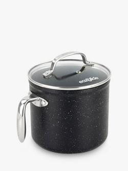 Eaziglide Neverstick2 Aluminium Non-Stick Sauce Pot and Lid, 16cm, Black, Black
