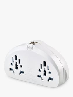 Go Travel Duo USB World to EU Travel Adaptor - view 2, White