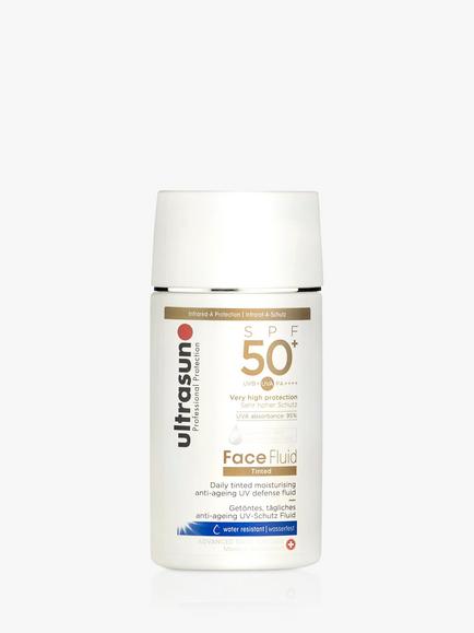 Ultrasun Face Fluid Tinted Moisturiser SPF 50+, Sensitive Skin, Tinted Honey - view 2, Tinted Honey