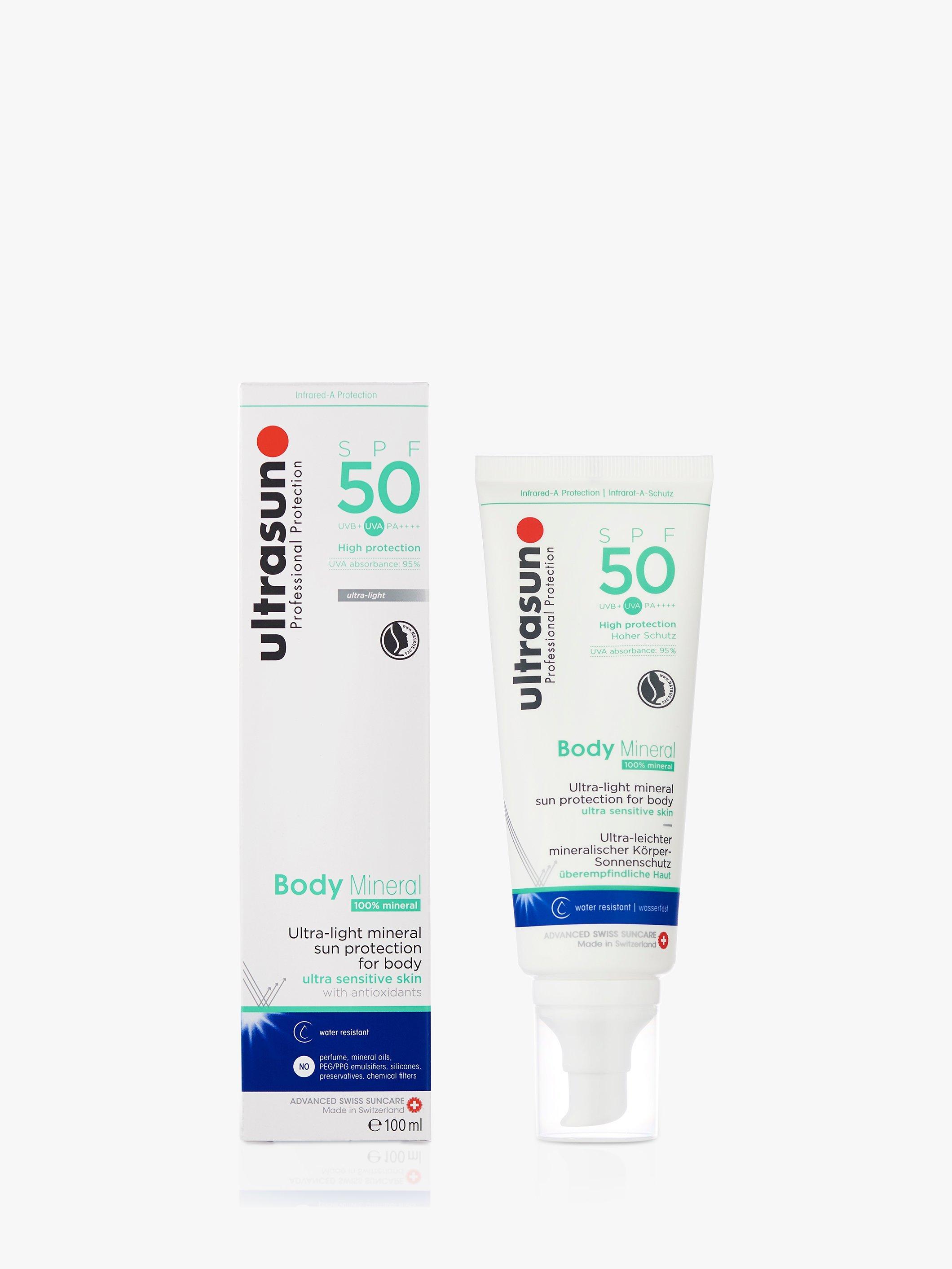 Ultrasun Body Mineral Sun Cream SPF 50, Ultra Sensitive Skin, 100ml