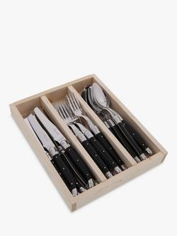 Laguiole Cutlery Set, 18 Piece/6 Place Settings - view 2, Black
