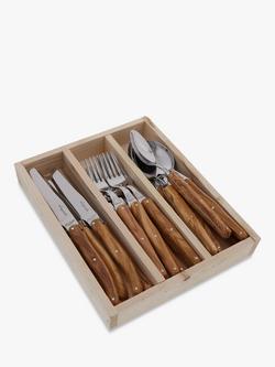 Laguiole by Jean Dubost Olivewood Cutlery, Brown