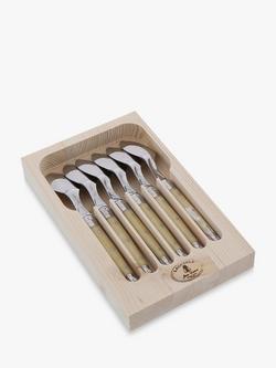 Laguiole Stainless Steel Teaspoons, Set of 6, Cream - view 2, Cream