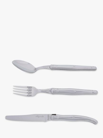 Laguiole Cutlery Set, 18 Piece/6 Place Settings, Stainless Steel, Stainless Steel