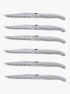 Laguiole Steak Knives & Filled Knife Block, Set of 6, Stainless Steel