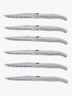 Laguiole Steak Knives & Filled Knife Block, Set of 6, Stainless Steel, Stainless Steel