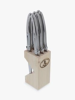 Laguiole Steak Knives & Filled Knife Block, Set of 6, Stainless Steel - view 2, Stainless Steel