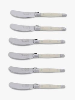 Laguiole Stainless Steel Cheese Spreaders, Set of 6, Ivory, Ivory
