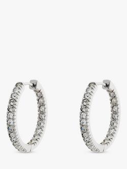 Melissa Odabash Glass Crystal Large Hoop Earrings, Silver, Silver