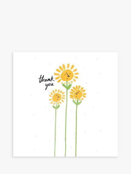 Woodmansterne Happy Flowers Thank You Card, 